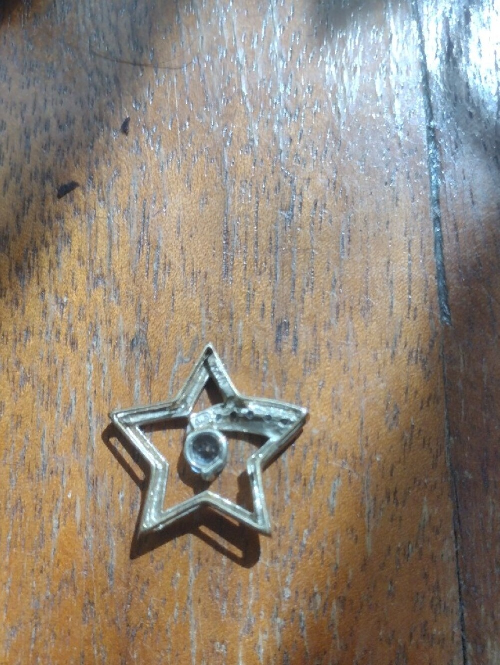 10K Yellow Gold Aquamarine And Diamonds Star Pendant - Picture 3 of 12